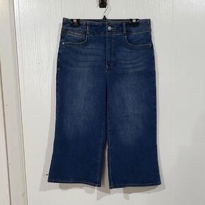 NYDJ Womens Dark WashWide Leg Jeans With LiftXTuck Technology Size 8 Petite